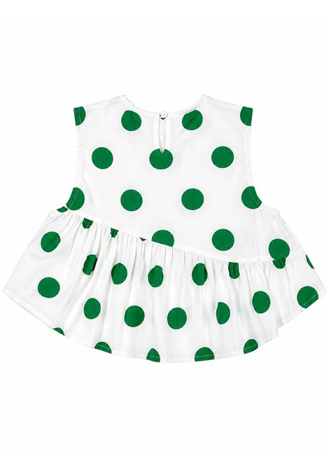 Top a pois CUCU' LAB | SABRINA SUMMERPOPELINE POIS VERDE